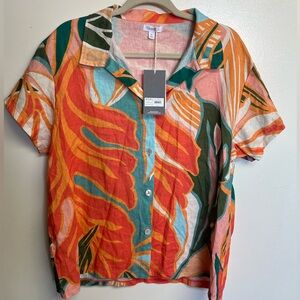 Vitamin A Women's Multicolor Tropical Button-Down Shirt